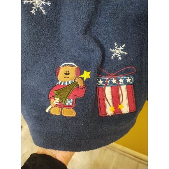 VTG Y2K Croft & Barrow Sport Embroidered Button Up Fleece Christmas Cardigan L - Picture 3 of 6
